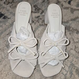 Society Women's White Heeled Sandals